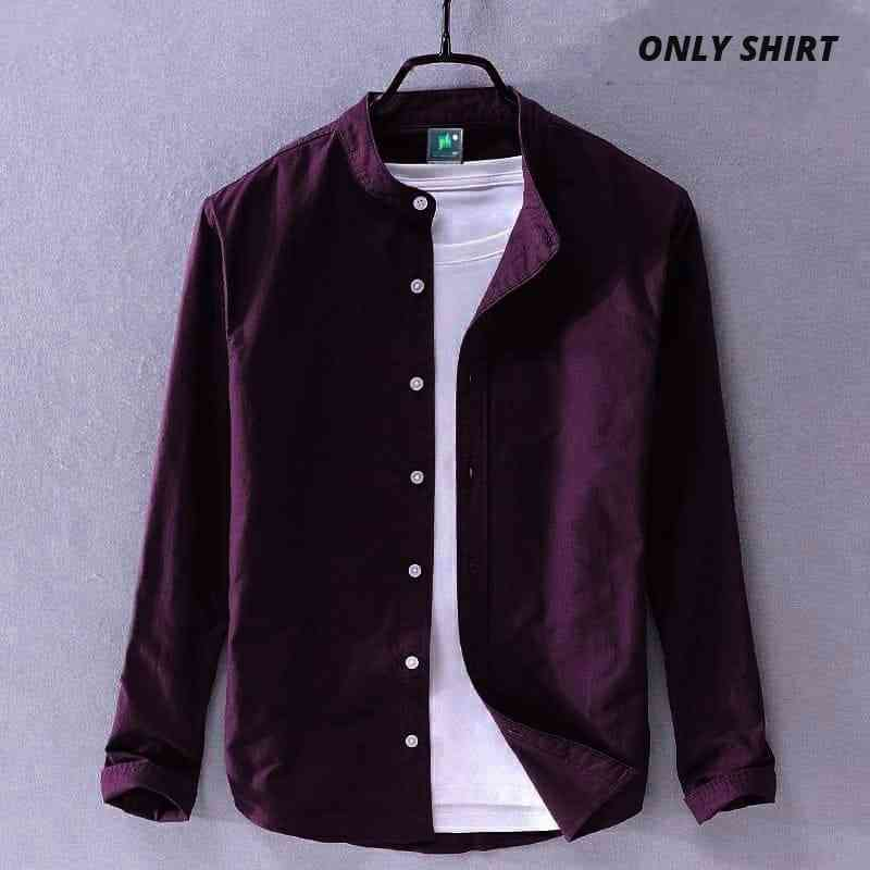 Men`s Exclusive Band Gola Solid Casual Long  Sleeve Shirt